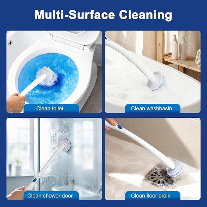 60pcs Toilet Cleaner Refill Pads for Clorox Wand, Upgrade 3-Layer Toilet Scrubber Refills, Won't Fall Apart, Powerful Foam, Safe On Porcelain, Bathroom Cleaning Essentials