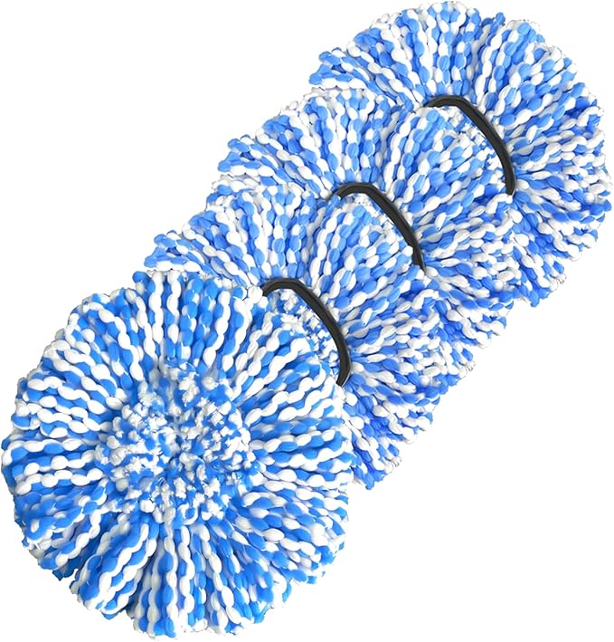 Spin Mop Replacement Heads, Microfiber Mop Refills, Easy to Replace (4 Heads)