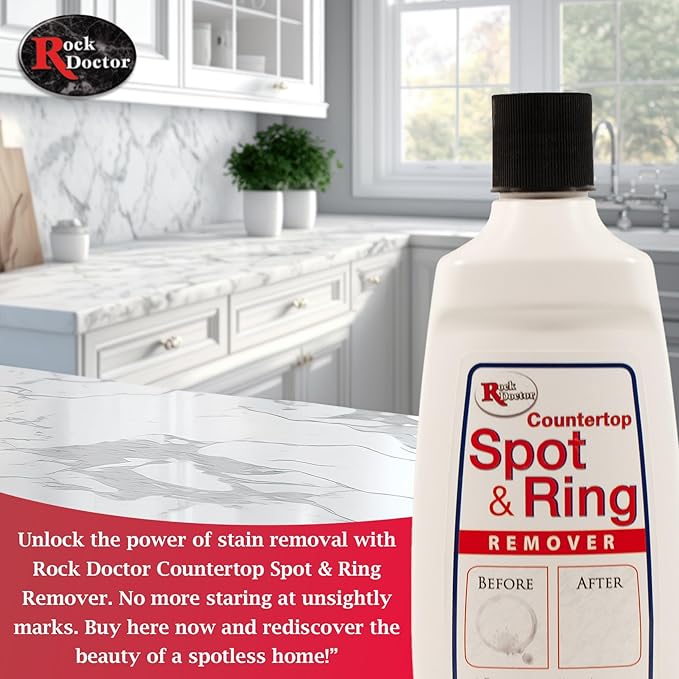 Rock Doctor Spot & Ring Remover, Works on Granite, Marble, Countertop & Quartz, Hard Water Mark & Spot Remover, Remove Coffee & Scuff Mark, 14 oz. Pack of 1