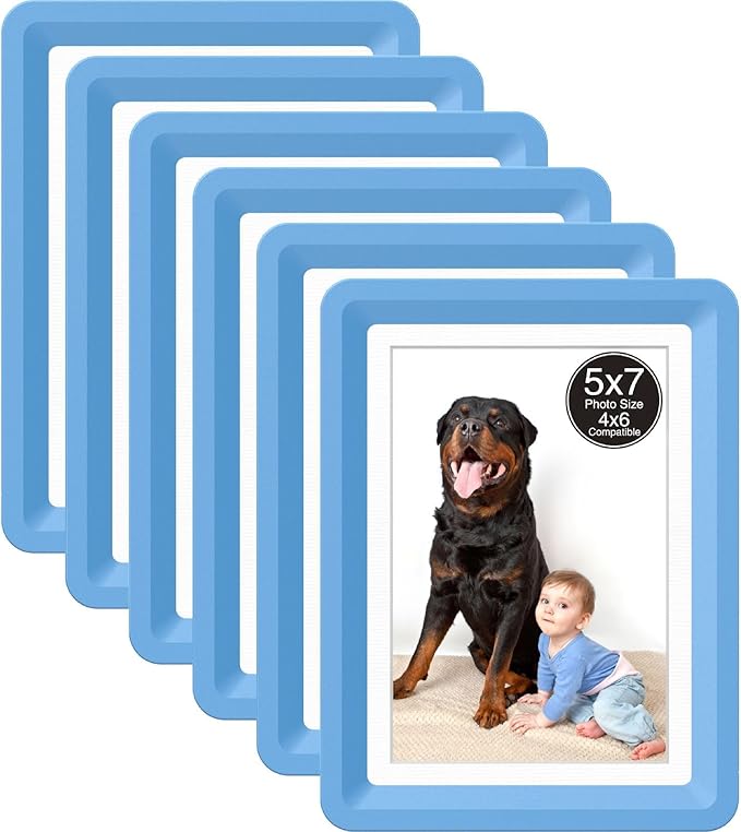 5x7 Picture Frame, Clear Acrylic Photo Frame with White Mat for 4x6 Photos, One-Piece Shatterproof Tool-Free Design, UV-Resistant Waterproof Tabletop Frame for Home Office Decor with 10-Year Warranty