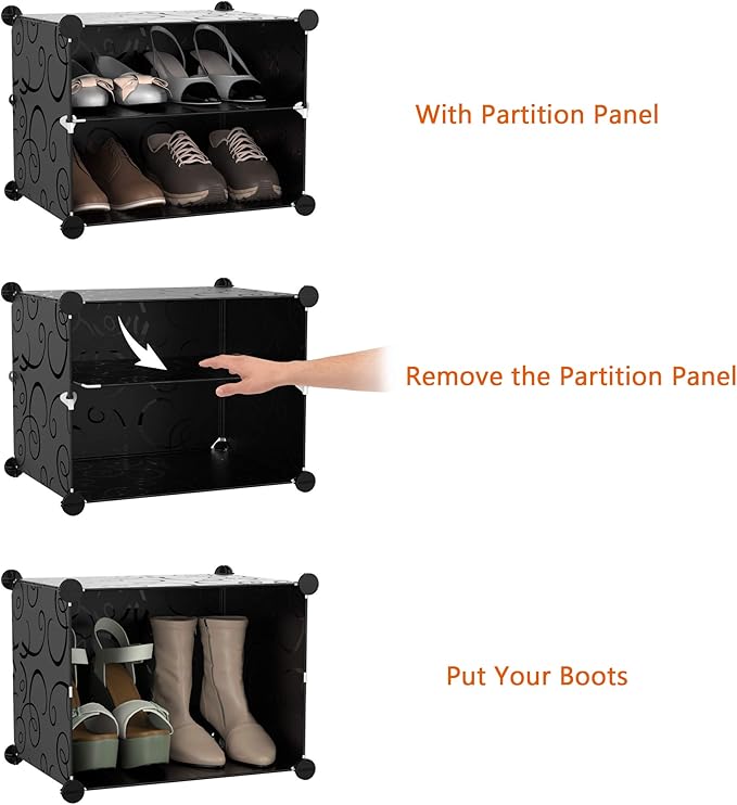 HOMIDEC Shoe Rack Organizer, 8 Tier Shoe Storage Cabinet 48 Pair Plastic Shoe Organizer Shelves for Closet Hallway Bedroom Entryway