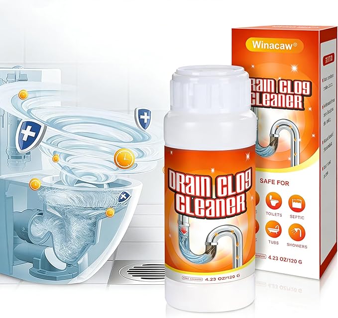 4 Pack Safe Sink Drain Cleaner – Powerful Pipe Unclogging Agent for Kitchen, Bathroom and Home Drains