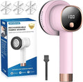 Rechargeable Fabric Shaver for Clothes: 6-Leaf Blades & 3 Speeds to Remove Pilling, Fuzz & Lint Balls - with LED Display, Portable Electric Lint Remover for Sweater, Couch, Blanket, Furniture