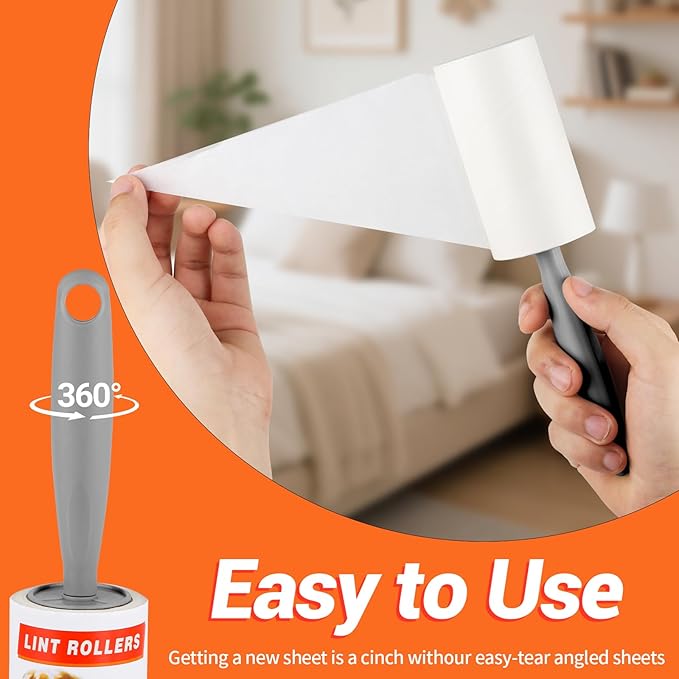 Lint Roller, Lint Rollers for Pet Hair Extra Sticky,Pet Hair Remover for Laundry, Lint Rollers for Pet Hair on Clothes, Furniture & Car - Dog & Cat Hair Removal Tool