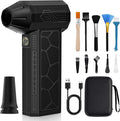Compressed Air Duster, 130000RPM Super Power Rechargeable Cordless Electric Air Duster, 4 Gear Adjustable Mini Blower with LED Light for Electric Devices Computer Keyboard House Ourtdoor Car