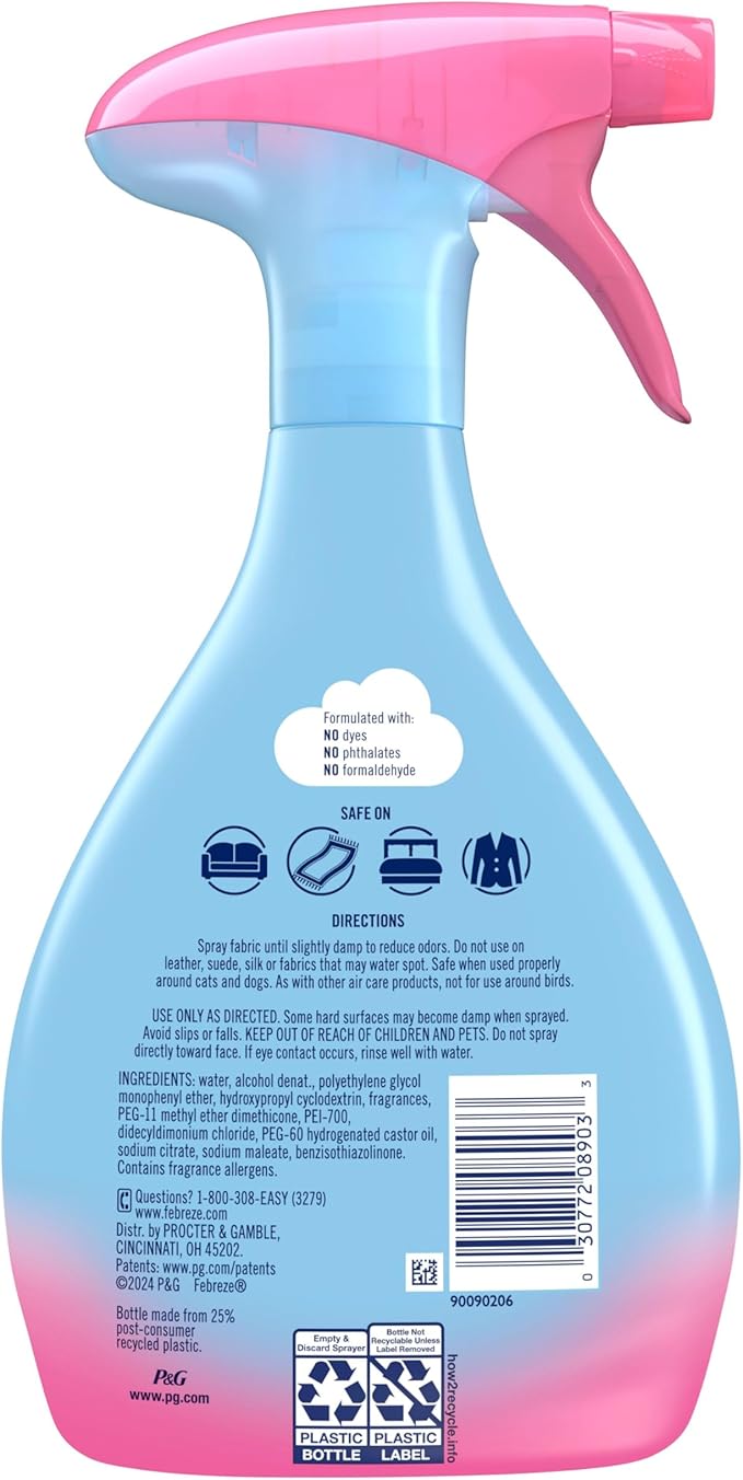 Febreze Fabric Spray Air Freshener, Odor-Fighting Fabric Refresher, Sneaker Balls Alternative, Couch Cleaner, Linen Spray, Multi-Use, Downy April Fresh Scent, 23.6 fl oz (Pack of 2)