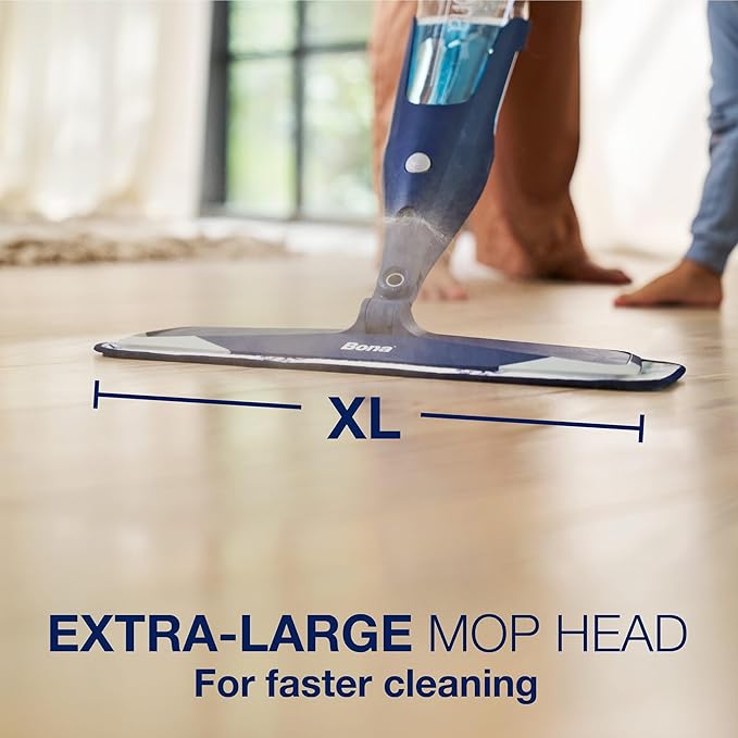 Bona Hardwood Floor Premium Spray Mop - Includes Wood Floor Cleaning Concentrate and Machine Washable Microfiber Cleaning Pad - Dual Zone Cleaning Design for Faster Cleanup