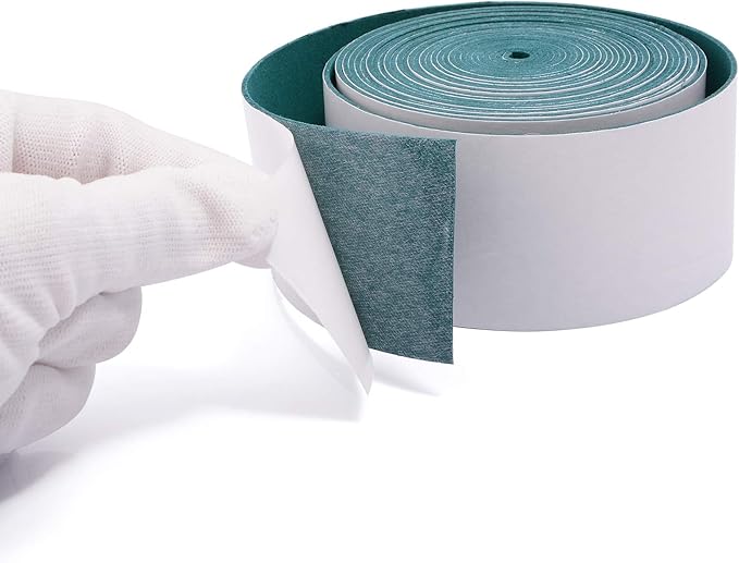FOSHIO Micro Fiber Felt for Squeegee Edge Wrapping 5 Meters Length - Dark Green Suede Felt to Cover The Edges of Hard Card Squeegees