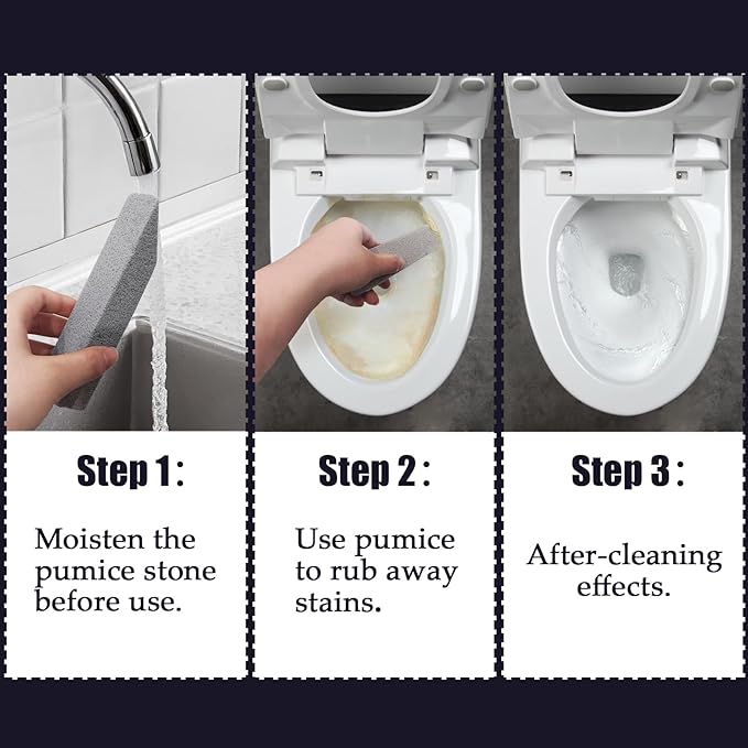 ZUFECY 6pc Pumice Stone for Home Cleaning, Toilet Bowl Cleaning, Sink and Tiles Without Scratches, Grease in Kitchen, Bathroom and Pool