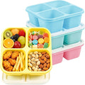 4 Pack Snack Containers Bento Box Adult Lunch Box,Meal Prep Container, Reusable Food Storage lunch Containers Stackable for Work, Travel and Gym (Pink, Blue, Green, Yellow)