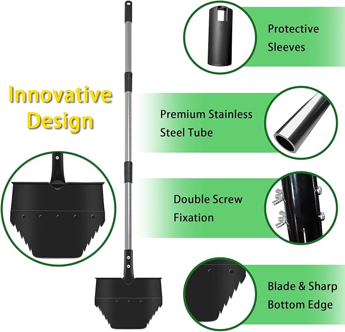 Garden 53.5Inch Edger Lawn Tool, Manual Long-Handled Edging Shovel, Snow Shovels,Lawn Edging Tool for Yard, Garden Beds,Landscaping, Sidewalk
