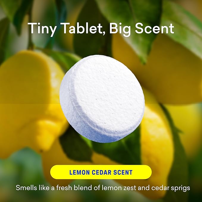 BLUELAND Toilet Bowl Cleaner Tablets, 2-Pack, 28 Count, Lemon Cedar, Plastic-Free, No Harsh Chemicals, Plant-Based