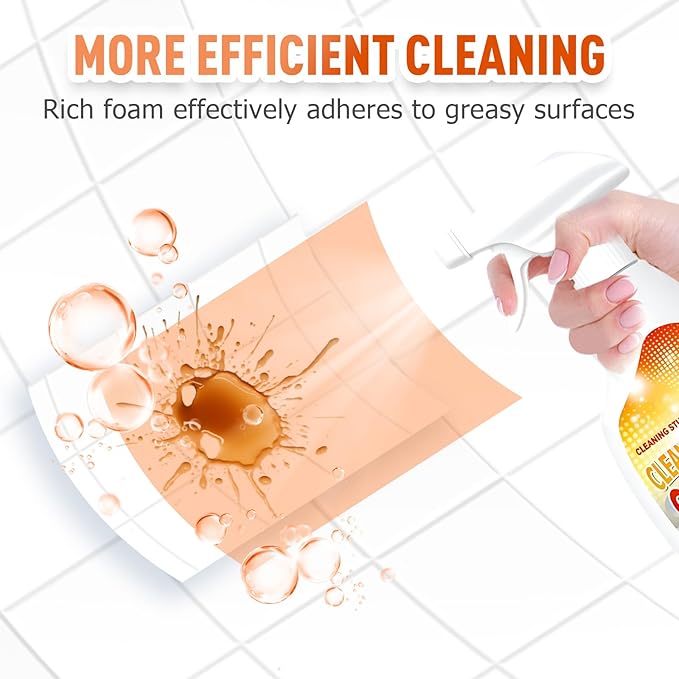 Heavy Duty Degreaser, 2025 New Kitchen Cleaner, Multipurpose Oil Stain Remover, Strong Grill Cleaner for Restaurant, Cleaning Spray for Home Chefs (2)