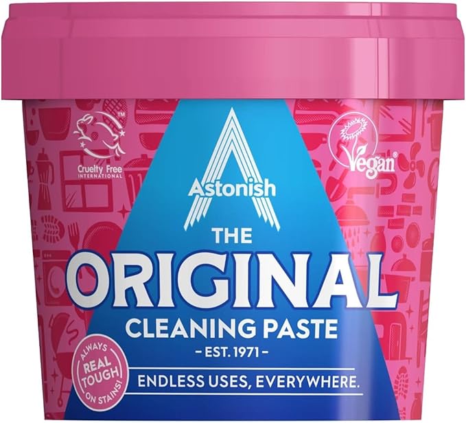 Astonish The Original Cleaning Paste 500g Mandarin Peaches Scent - Multi Surface Stain Remover, Grease Buster, Tough Kitchen Cleaner, Chemical-Free Household Scrub, Bathroom Essential