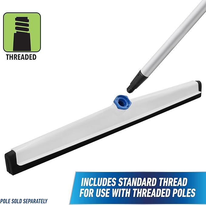 Unger - 961350 Professional AquaFlex Uneven Surface Floor Squeegee with Splash Guard, 22"
