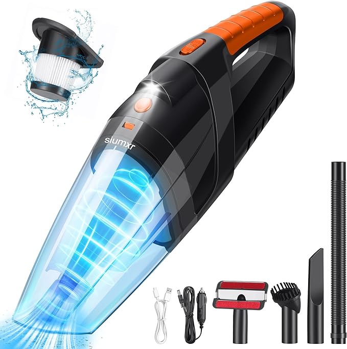Handheld Vacuum Cordless,Powerful Suction 30Mins Long Runtime, Dust Busters Cordless Rechargeable with Two Washable Filters,Wet and Dry Hand Held Vacuum Cordless for Home, Car or Office