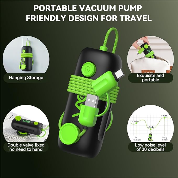 Vacuum Bags for Travel - USB Electric Pump, 15 Pack Carry-on Size Vacuum Seal Bags for Clothing - Space Saver Vacuum Storage Bags for Luggage, Travel Essentials.