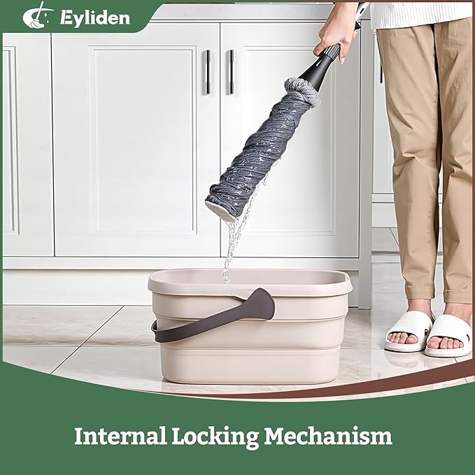 Eyliden Collapsible Bucket, Bucket for Cleaning Mop, 10L(2.6Gallon) Multiuse Foldable Water Pail, Portable Handy Basket for Cleaning Mop, Camping, Tailgating and More