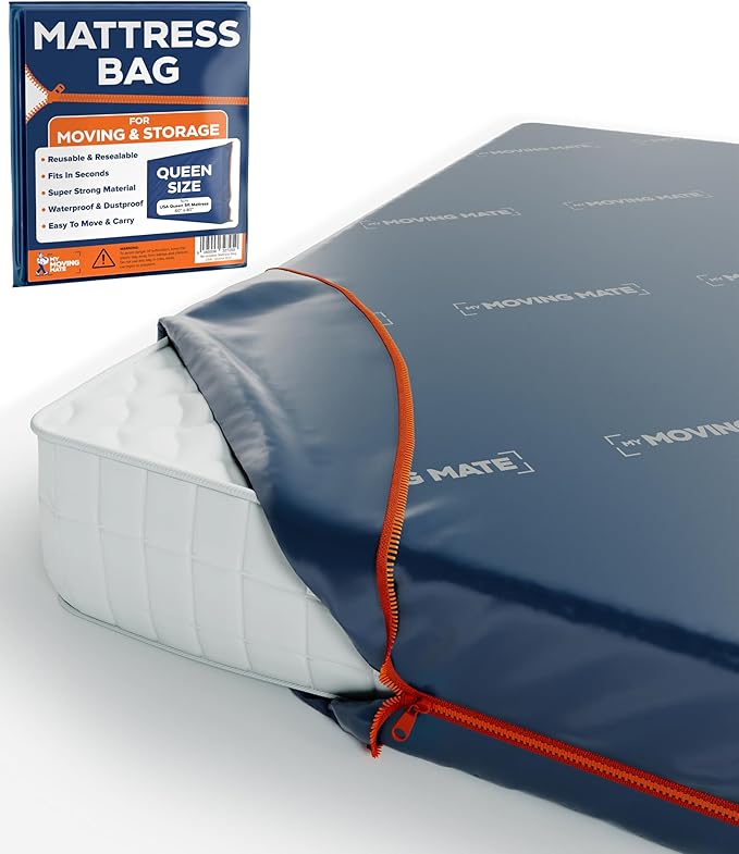 Queen Size Mattress Bag for Moving and Storage - Opaque with Zip