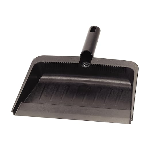 Carlisle FoodService Products Heavy Duty Dust Pan with Handle – Durable Plastic, 8 Inch Dust Pan for Home, Kitchen, and Commercial Use, 24 Pack, Black