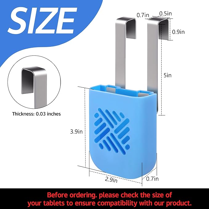 moonoom 2Pcs Toilet Tank Cleaning Tablet Holder,3.7'' x 2.9'' x 0.7'' Toilet Tank Bleach Tablet Bracket, Hanging Toilets Bowl Cleaner Carrier for Preventing Dissolved Residue From Polluting Water Tank