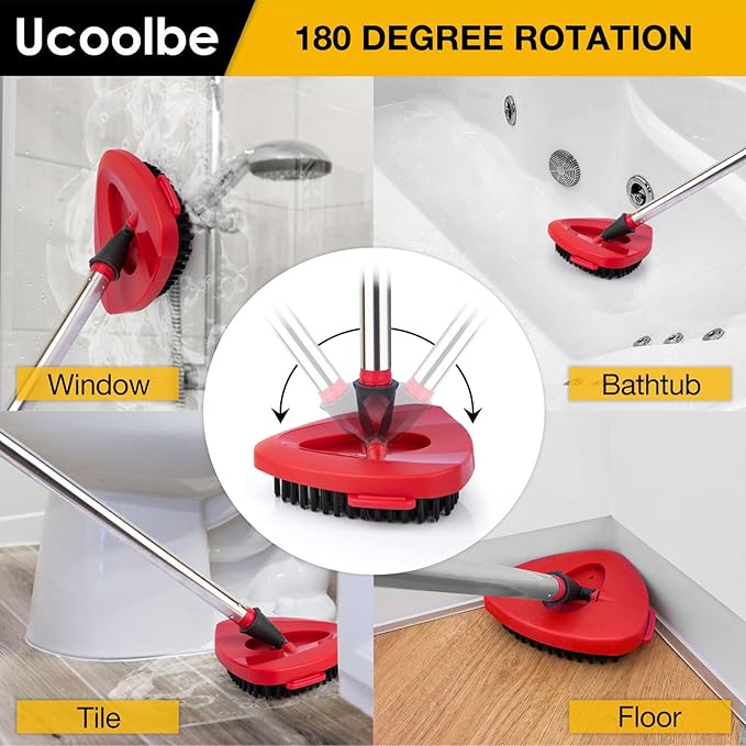 Spin Mop Scrub Brush for O-Cedar EasyWring 1 Tank System, Scrubber Brush Replacement Head with Stiff Bristle, Great for Bathroom, Kitchen, Pool, Glass and Tile Walls, No Include Mop Handle and Base