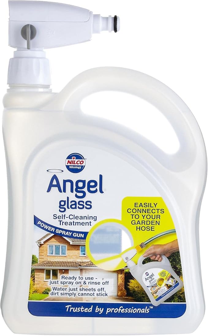 Nilco Angel Glass, Self Cleaning Treatment with Power Spray Gun, 70 Fl Oz