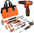 COMOWARE 12V Cordless Drill Set, 169Pcs Hand Tool Set with Cordless Drill Driver, Complete Repair Tool Kit for Men, Storage Bag, Ideal for Office, Garden, Dorm and DIY Project