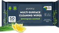 Puracy Multi-Surface Cleaning Wipes – Non Toxic Multi Surface Cleaner for Grease & Grime, All Purpose Appliance Wipes, Lemongrass Scent (10.8 oz, 1 Pack, 50 Count)