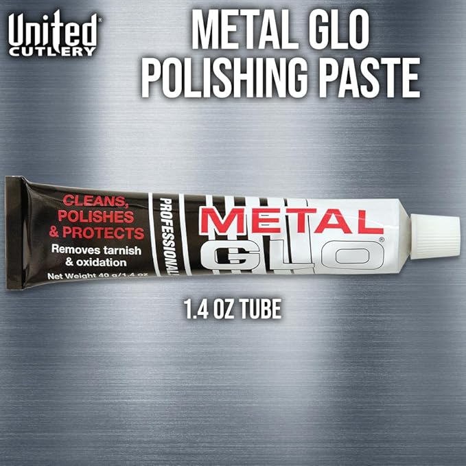 Metal Glo Polishing Paste | Premium Quality Polishing Paste | Polishes Most Metals | Liven Up Old Metals with New Shine | Ideal for Knife Blades and More | 1.4 Oz. Tube