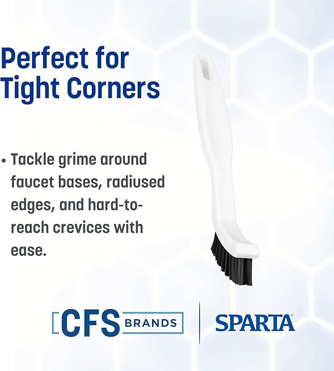 SPARTA Flo-Pac Grout Brush Crevice Brush, Detail Brush, Nylon, 8 Inches, White