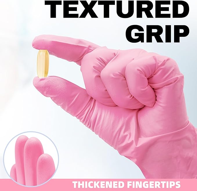 Beastek Nitrile Disposable Exam Gloves, 4Mil 100 Ct Powder-Free Latex-Free Food-Safe for Cooking Medical Esthetician, Orchid