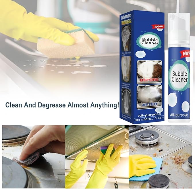 Bubble Cleaner Foam,All-Purpose Bubble Cleaner Spray, Foam Cleaner All Purpose Duty, Suitable for Cleaning Pots