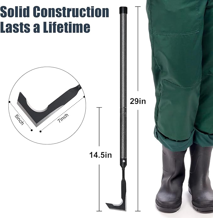 29" Long Handle Crack Weeder, Manual Crevice Weeding Tool Weed Puller for Sidewalk Paver Deck Boards, Gardening Tool for Removing Grass and Weeds from Deck Garden and Wall Crevices