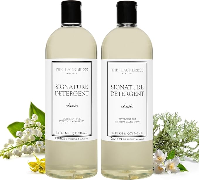 The Laundress Luxury Laundry Detergent, 31 Loads, Scented Signature Classic Fragrance, Concentrated Triple Enzyme Deep Cleaning and Targeted Stain Remover, 96% USDA Biobased Product (Pack of 2)