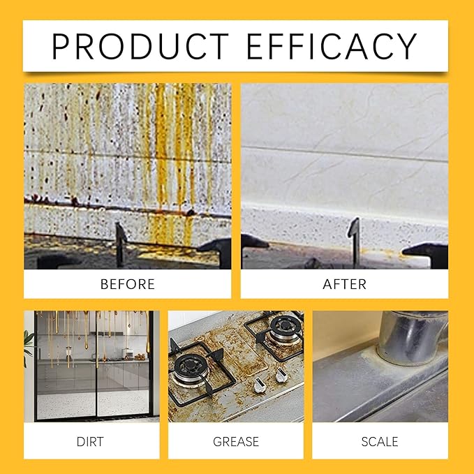 Kitchen Degreasing Cleaning Spray - Powerful Heavy Oil Stain Remover | Ideal for Range Hoods, Stoves, Ovens & Kitchen Utensils | Fast-Acting & Easy to Rinse