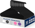 SereneLife 30 Pack Plastic Hangers, Non-Slip, Space-Saving Closet Organizers, Durable and Strong for Shirts, Sweaters, Hoodies, Kids Clothes & Dresses, Ultra-Thin, Lightweight