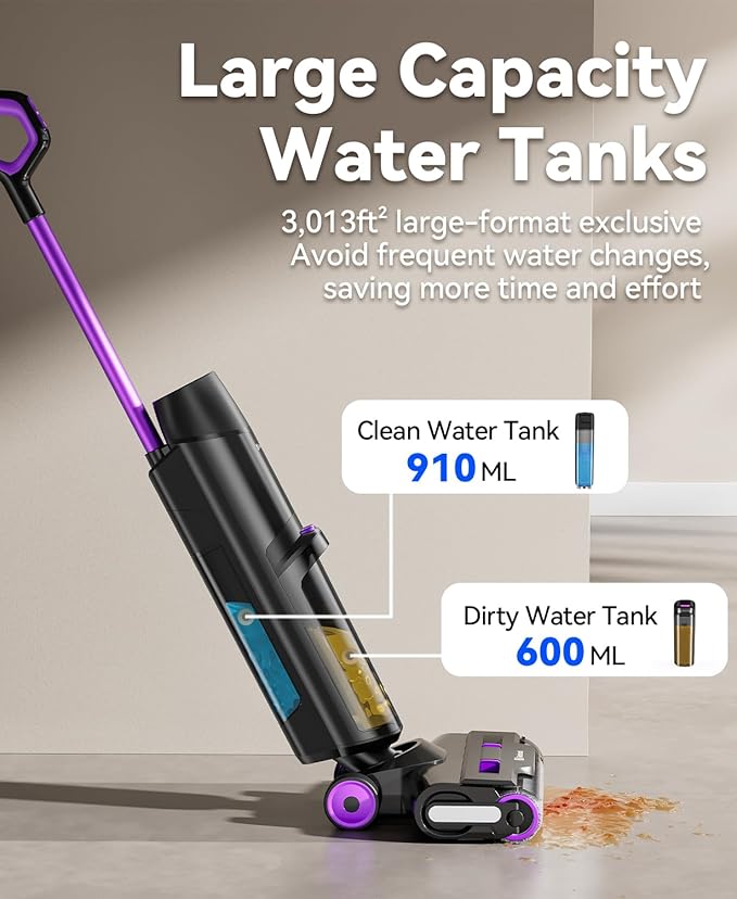 Wet Dry Vacuum Cleaner 16,000Pa,50Mins Runtime Cleaning Area 3,013 ft²,Cordless Vacuum Cleaner, Cordless Vacuum and Mop All in One,for Hard Floors Sticky Messes and Pet Hair,H15 Set
