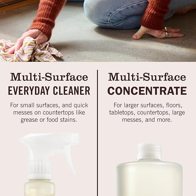 MRS. MEYER'S CLEAN DAY Multi-Surface Everyday Concentrate, Basil Scent, 32 Fl Oz Bottle