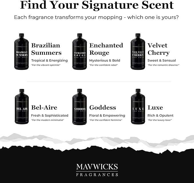 Fragrances - Luxury Mop Soap (Enchanted Rouge) 32 Oz – Enchanted Rouge Scented Floor Cleaner for Mopping – Pet Safe, Best Smelling Mop Detergent for All Surfaces