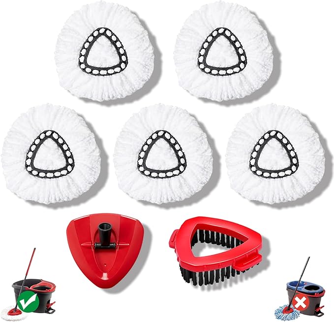 7-Pack Mop Heads Replacements for Ocedar EasyWring 1 Tank,Microfiber Spin Mop Refills, Deep Cleaning, Easy to Replace, Machine Washable