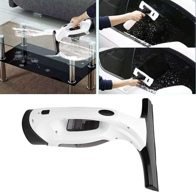 Focket Power Window Vacuum Overcharger,Rechargeable Cordless Window Cleaner with 2200MAh Battery,for Shower Glass Countertop Mirrors.(US PLUG 100-240V)