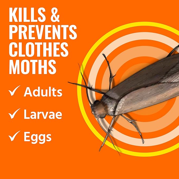 TERRO Clothes Moth Killer – T2903 3 Pack | Kills Adult Clothes Moths, Larvae and Moth Eggs | No Moth Balls Odor