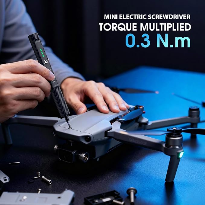 56 in 1 Precision Mini Electric Screwdriver Set, Cordless & Rechargeable Kit with 52 S2 Magnetic Bits for Electronics Repair, Phone, Laptop, Glasses, PC Building