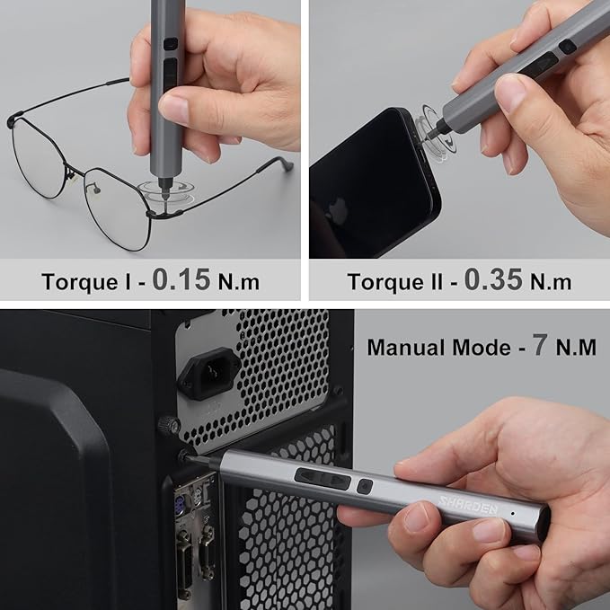 SHARDEN Mini Electric Screwdriver, 29 in 1 Small Electric Screw Driver Kit with 24 Magnetic Bits, Precision Cordless Repair Tool for Phone, Camera, Laptop, Watch