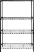 Honey-Can-Do 4-Tier Heavy-Duty Adjustable Shelves, Metal Storage Rack with 250-lb Shelf Capacity, Black, 14" W x 36" L x 54" H