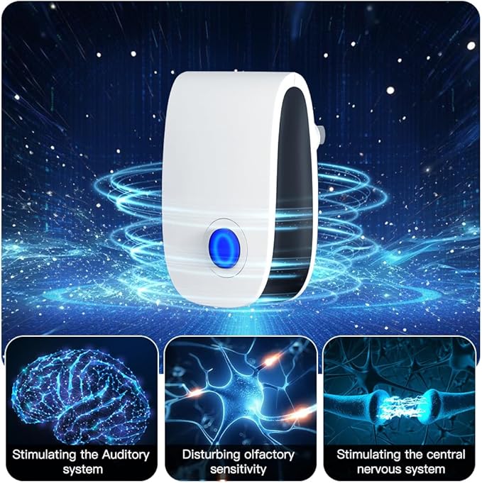 2025 Upgraded Electronic Pest Control Plug-in, Ultrasonic Repeller for Mice, Mosquitoes, Cockroaches, Spiders, Ants & More, Safe, Silent, Energy-Efficient, Ideal for Home, Office, Warehouse, 6-Pack