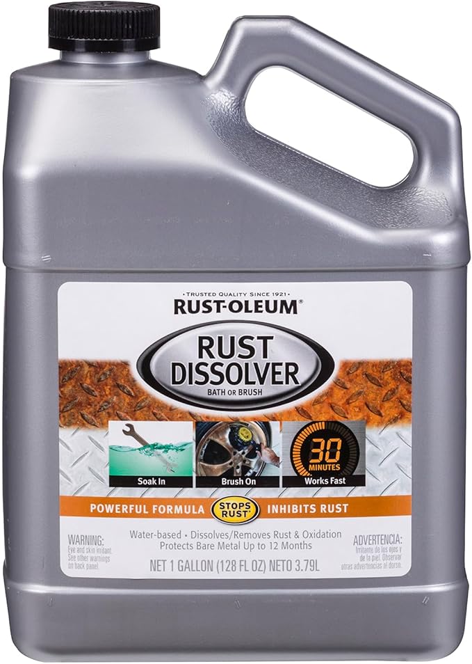 Rust-Oleum Rust Dissolver Soak & Bath | Heavy-Duty Corrosion Remover for Metal Tools, Cars, Bikes, Grills, Bolts, Firearms & More | Gallon
