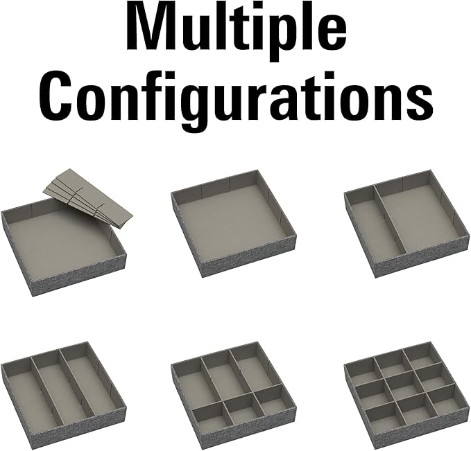 Household Essentials 3 Piece Drawer Organizers Starter Set, Customizable Inserts, Large Tray and 2 Small Trays, Cream