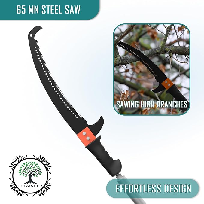 Pole Saws for Tree Trimming, 15ft Extendable Long Tree Trimmers Long Handle Pruner, Sharp Steel Blade, Tree Pruner, Tree Saw
